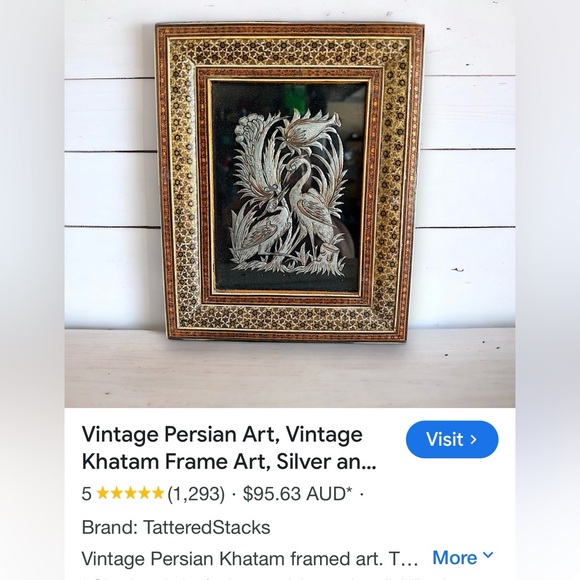 Middle Eastern Persian Art. Khatan framed art, - Picture 5 of 6